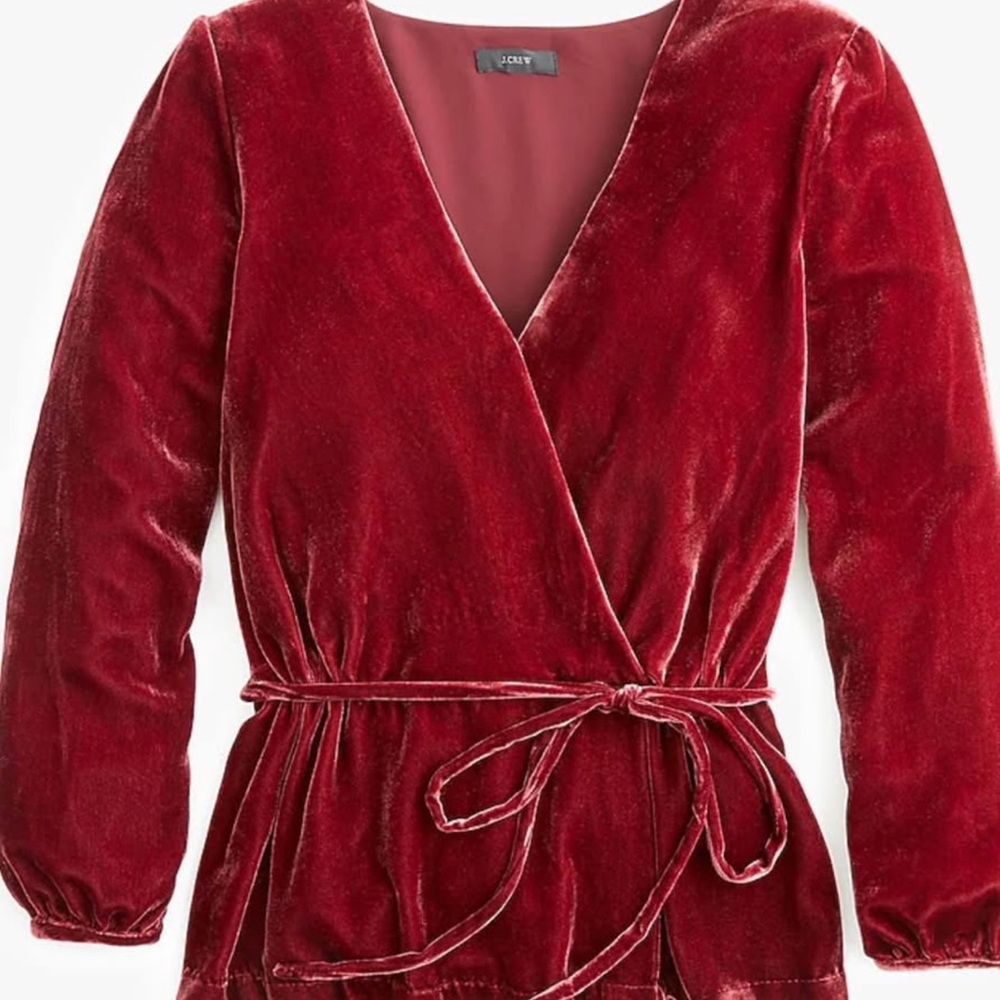 J. Crew faux wrap blouse in drapery velvet - Picture 4 of 4